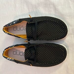 Hey Dude Black with Gold Dots Casual Shoes